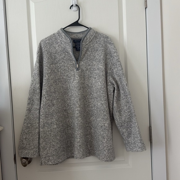 Catalina Tops - Catalina 1/4 Zip Pullover Fleece Heather Grey Size XL 16/18 100% Spun Polyester